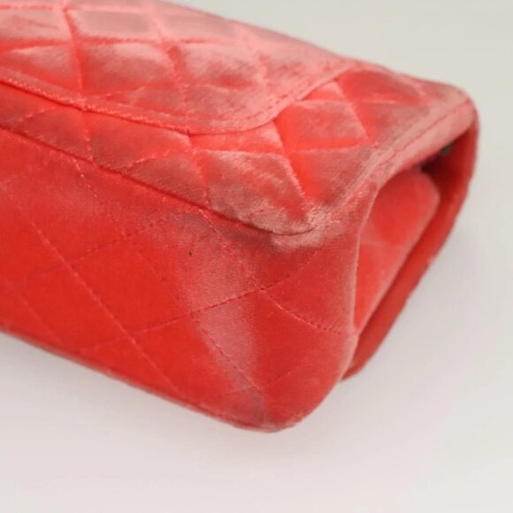 CHANEL Matelasse Chain Shoulder Bag Velor Pink CC Auth 129957 - Picture 4 of 16